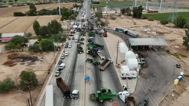 Cierres en la Mexicali–SLRC por Paro Nacional Agropecuario