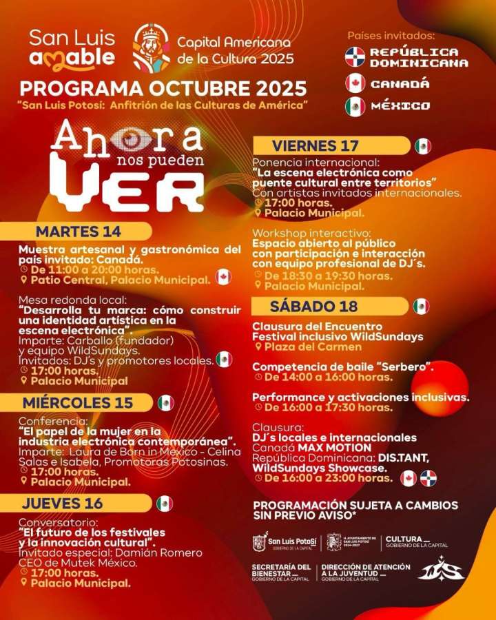 Octubre de arte, música y gastronomía internacional en la Capital Americana de la Cultura 2025