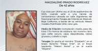 Se busca información del paradero de Magadaleno Prado Rodríguez