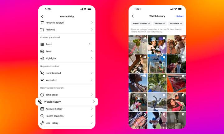 Instagram Adds Watch History for Reels to Find Videos You've Viewed or Lost