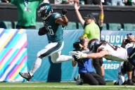 Broncos rally from 14-point deficit to hand Eagles their first loss of the season