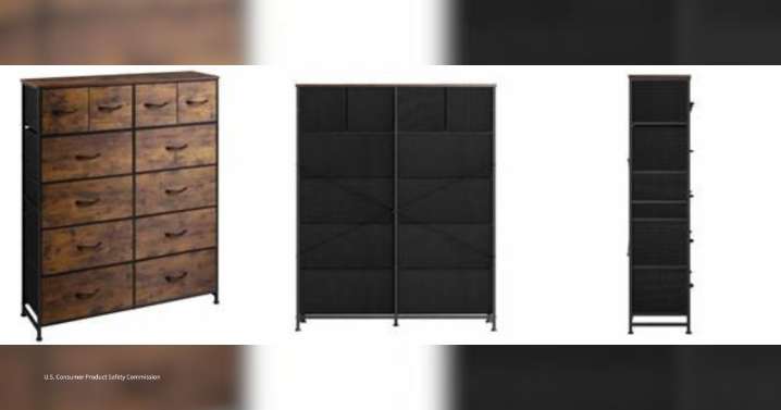 More than 70,000 dressers recalled for tipover risks that endanger children