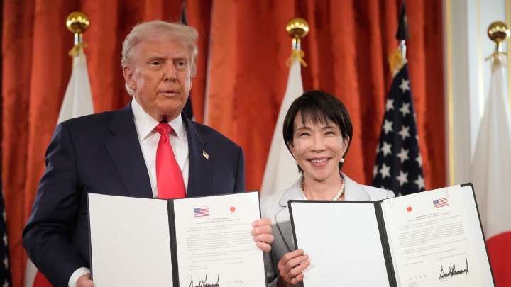 Trump estrecha lazos con Japón: acuerdo sobre tierras raras y un palo de golf de Abe en el comienzo de "una nueva era dorada"