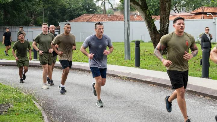 Hegseth does PT with troops in Malaysia, pushes 'fit, not fat' mandate