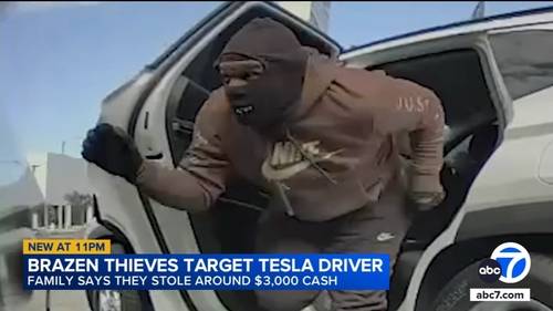 Brazen thieves in San Fernando Valley steal $3,000 in cash from Tesla