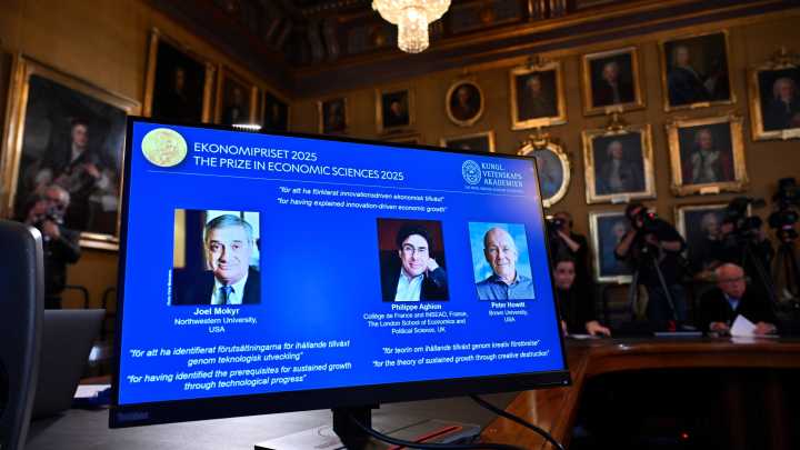 Nobel economics prize goes to 3 researchers for explaining innovation