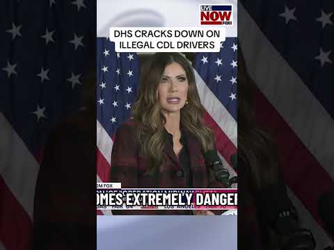 DHS Secretary Noem announces crackdown on illegal CDL drivers. #dhs #homelandsecurity #ice