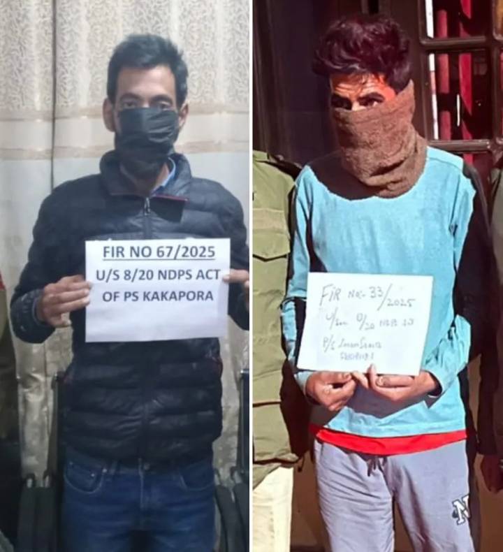 Police arrest 2 drug peddlers, contraband substance recovered