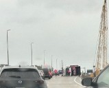 Overturned truck on I-64 W causes delays, lane closures