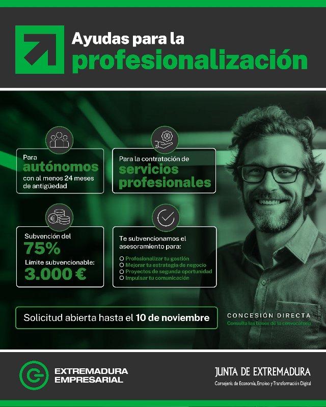 La Junta abre la convocatoria de ayudas para la profesionalización de autónomos
