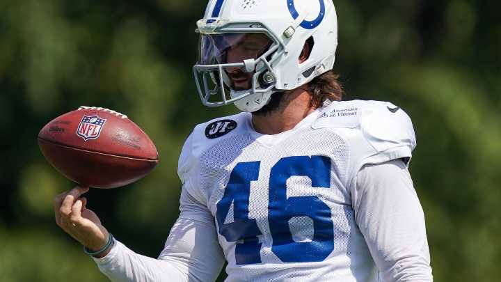 Luke Rhodes is the Colts emergency holder if Rigo Sanchez has to kick
