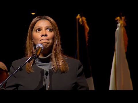 Letitia James speaks out at Mamdani campaign rally after indictment