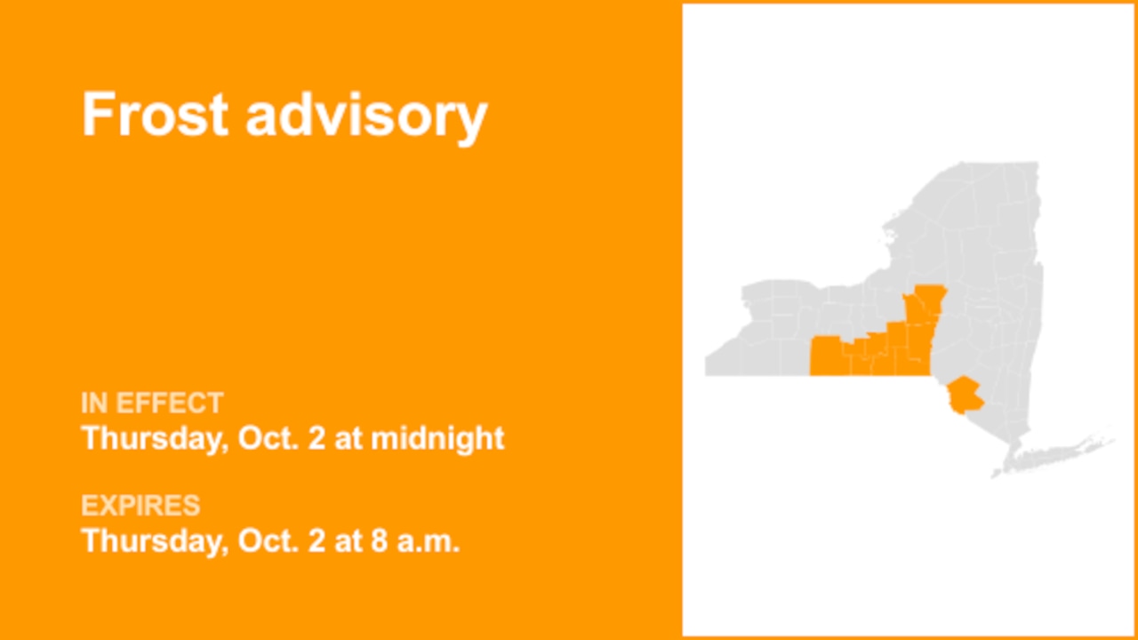 NY weather: Frost advisory affecting New York Thursday