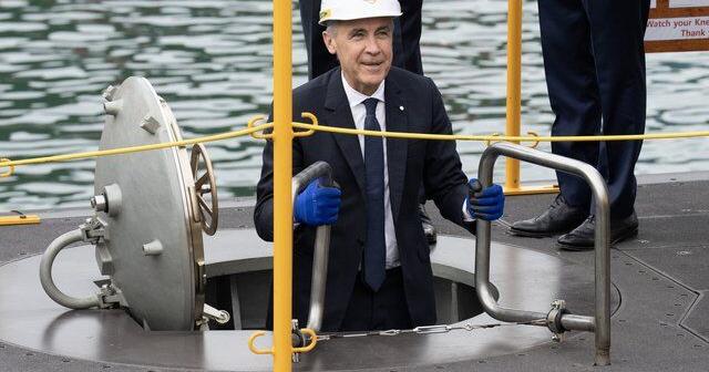 Carney tours Korean shipyard that's vying to build Canada's next submarine fleet