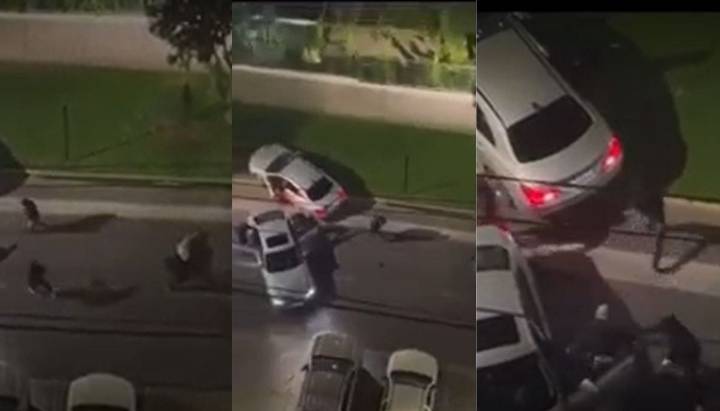 VIDEO | Así fue la golpiza que recibió un hombre asaltado por delincuentes armados en Las Condes