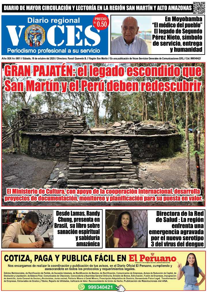 Portada, sábado 18 de octubre 2025