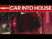 Car slams into Detroit home while residents asleep inside