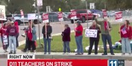 D11 teacher strike and counter protest fill the sidewalks outside Palmer High School