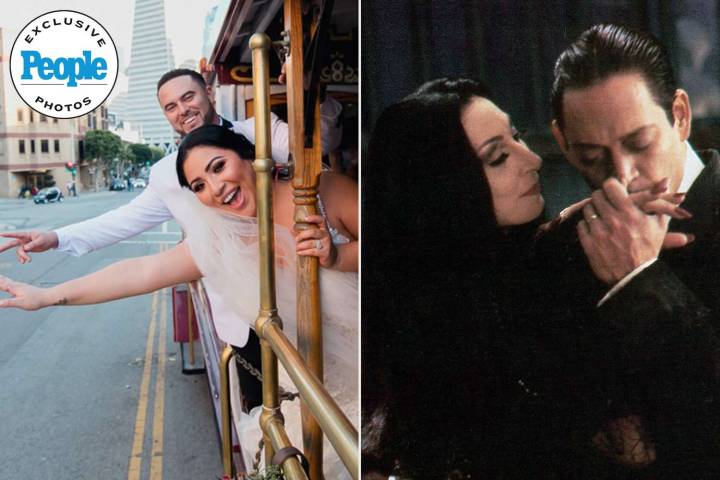 Inside a 'Luxurious Gothic' Halloween Wedding Inspired by Gomez and Morticia Addams (Exclusive)