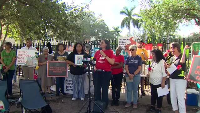People of faith hold prayer service outside Miramar ICE facility amid immigration crackdown