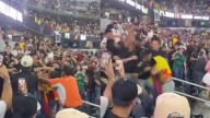Primeras imágenes de trifulca entre hinchas de Colombia y México; lo golpearon a mansalva