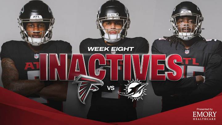 Atlanta Falcons inactives vs. Miami Dolphins