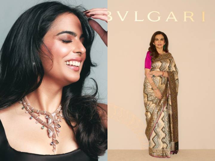 Jewels That Need a Movie: Isha’s Rose Gold Necklace & Nita Ambani’s Silk Saree Turn Eyes at Bvlgari Show