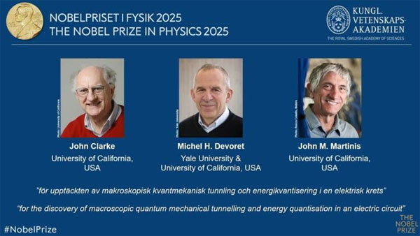 Quantum tech breakthrough earns US trio the 2025 Nobel Prize in Physics