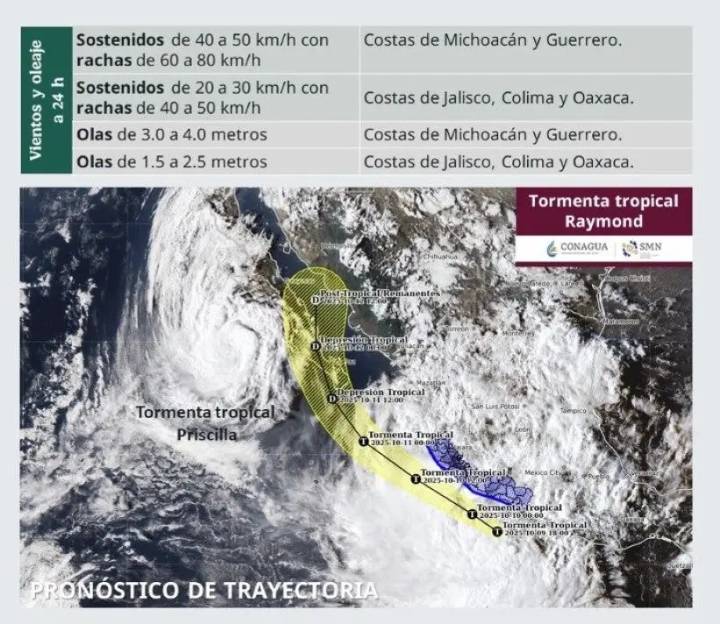 Tormenta tropical Raymond causará más lluvias en Michoacán