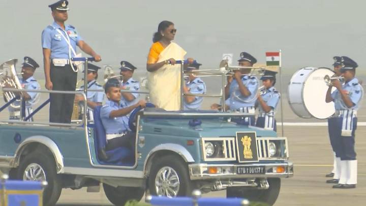 President Murmu arrives in Ambala to take sortie in Rafale fighter jet