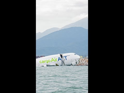Emirates Cargo Jet Skids Into the Sea in Hong Kong