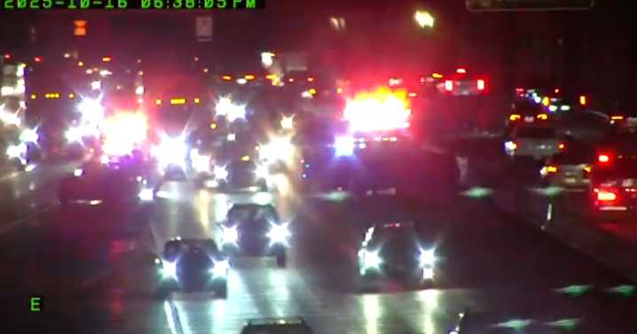 Crash blocking westbound I-90 lanes near Division Street in Spokane