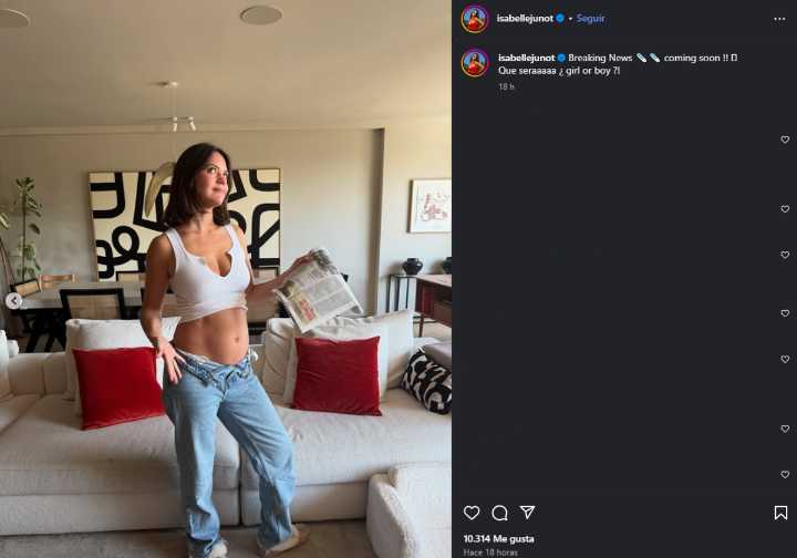 Isabelle Junot anuncia que está esperando su segundo hijo