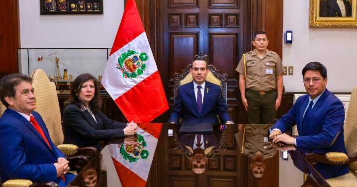 José Jerí sostuvo reunión con Janet Tello, Tomás Gálvez e Ilich López en Palacio de Gobierno