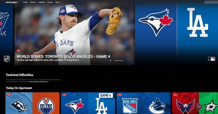 World Series: Sportsnet+ has streaming issues during Game 4