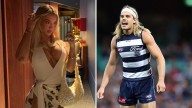Tammy Hembrow lands in Melbourne ahead of lover and Geelong Star Bailey Smith’s AFL clash against Brisbane