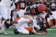 Giovanni Manu ‘up and down,’ Lions unsure of Taylor Decker’s immediate availability