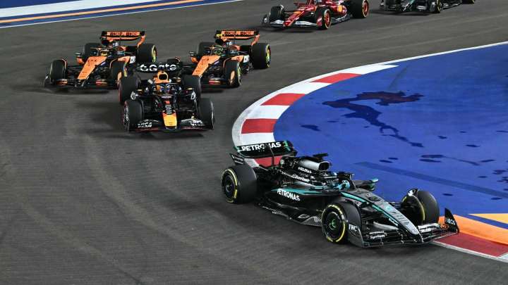Singapore GP: George Russell dominates race as McLaren win Constructors' Championship but Oscar Piastri, Lando Norris make contact