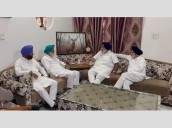 Sukhbir Badal calls on farmer leader Balbir SIngh Rajewal Photo Source: Babushahi Bureau [ FULL VIEW ]