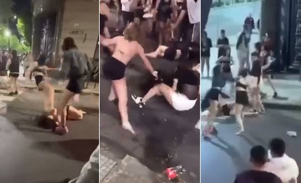 Madrugada violenta en La Plata: más videos de las peleas con patadas en el piso en plena avenida 7