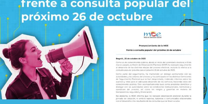 La MOE no hará monitoreo electoral ni emitirá reportes en la consulta del 26 de octubre: la misión se pronunció