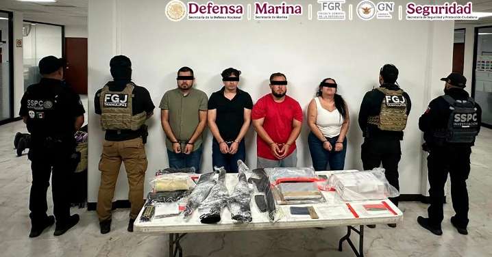 Detienen a 4 integrantes del Cártel del Golfo en Tamaulipas; aseguran armas y dinero