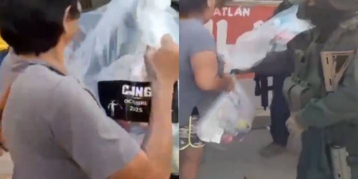 CJNG da despensas a damnificados por  inundaciones en Tihuatlán, Veracruz (video)