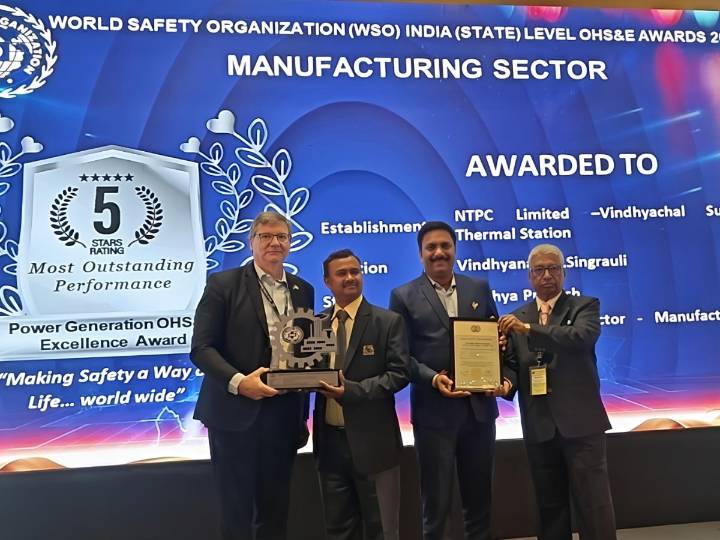 NTPC Vindhyachal conferred with WSO Platinum Award 2025 in Five