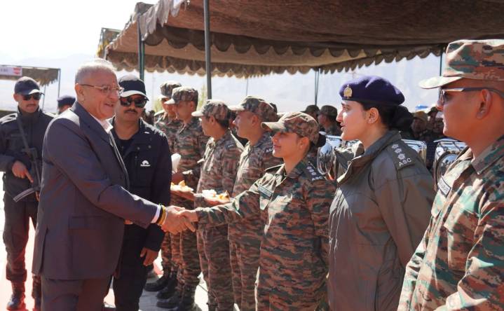 Ladakh LG celebrates Diwali with Army jawans in Leh