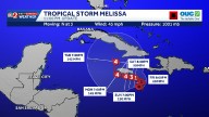 Tropical Storm Melissa on track to become major hurricane in Caribbean