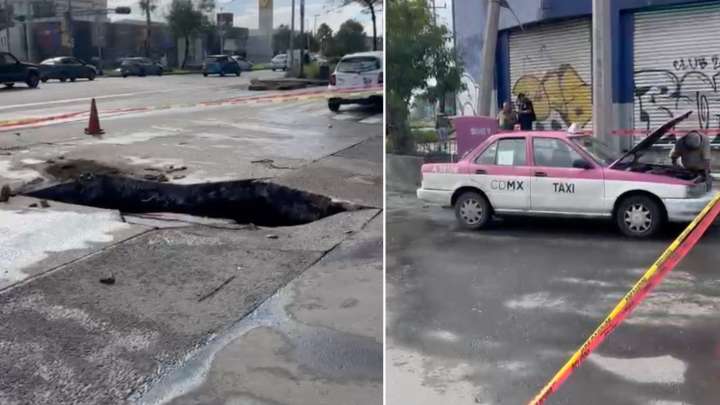 Taxi Cae a Socavón de Más de Cuatro Metros de Profundidad en Vallejo