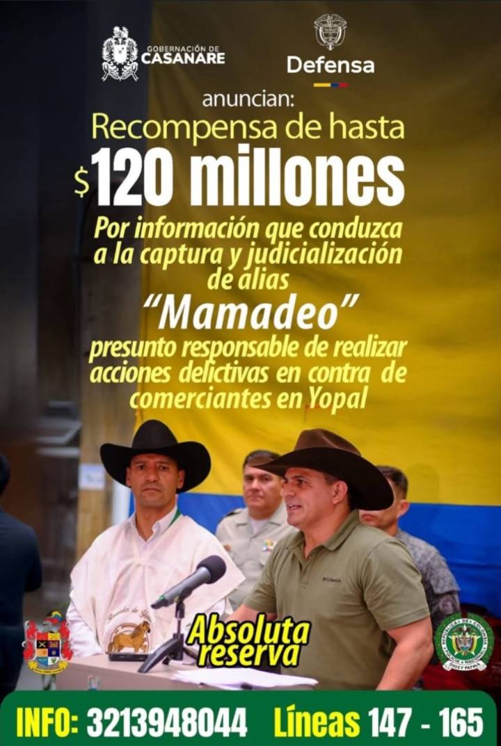 Recompensas, tecnología aumento del pie de fuerza, cámaras de seguridad y base militar, principales anuncios del MinDefensa para Casanare