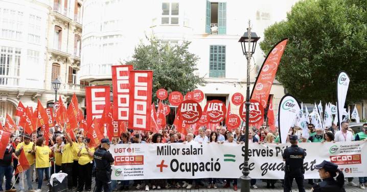 Los sindicatos protestan en Palma por la congelación salarial de los trabajadores públicos