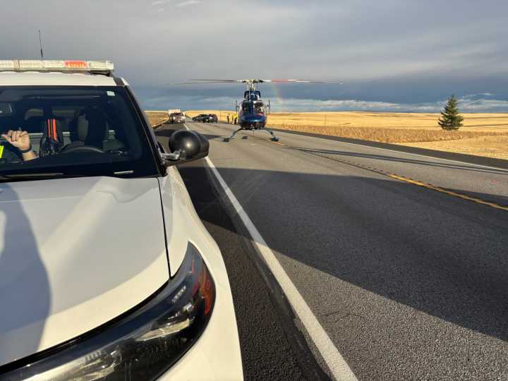 US2 injury crash blocks road east of Davenport, detours in place